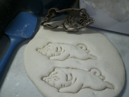 Sleeping Pug Laying Down Dog Breed Cookie Cutter Made In USA PR2373