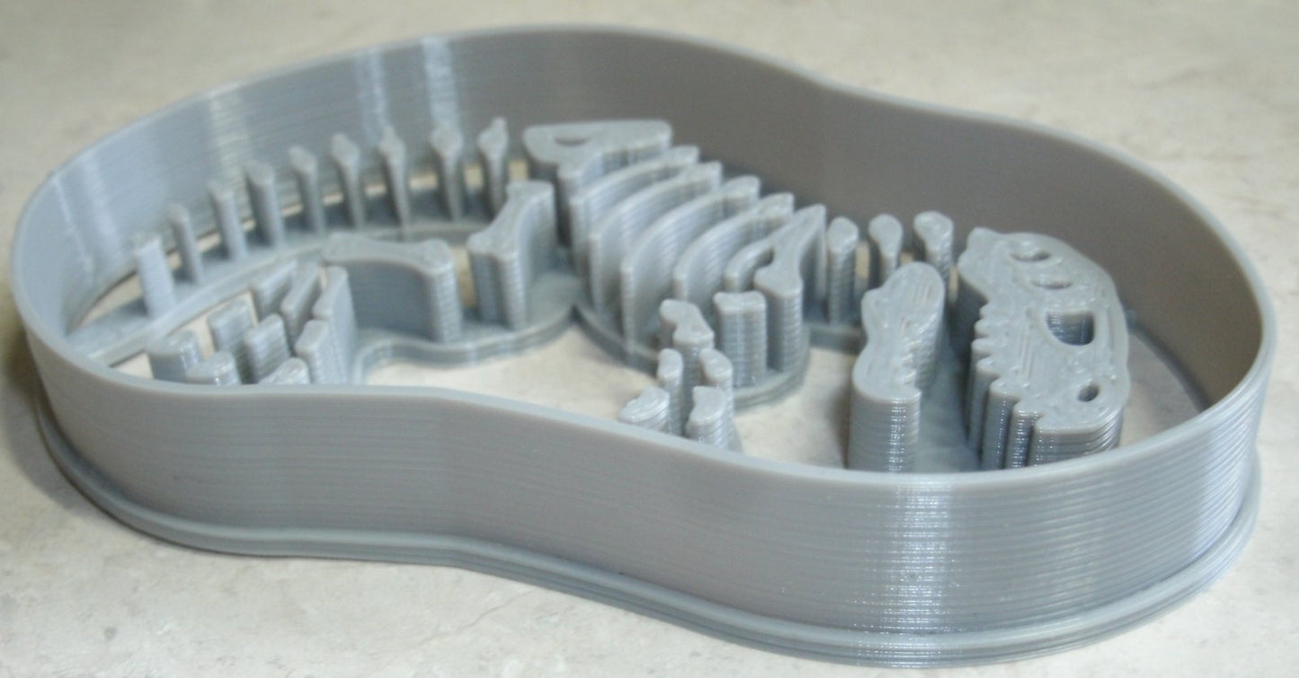 T Rex Detailed Fossil Skeleton Dinosaur Bones Cookie Cutter Made In USA PR2396