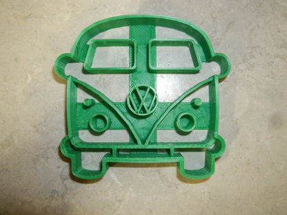 6x VW Van Bus 50s Fondant Cutter Cupcake Topper 1.75 IN USA FD2161