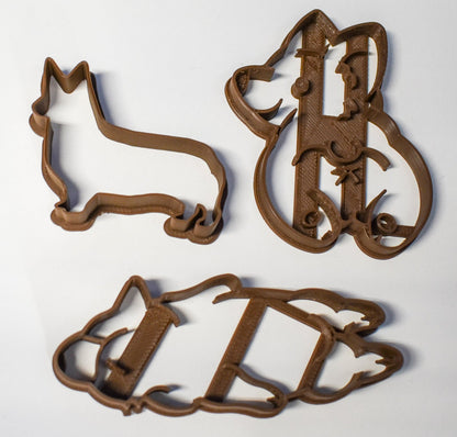 Corgi Dogs Pup Puppy Playing Sleeping Butt Set Of 3 Cookie Cutters USA PR1109