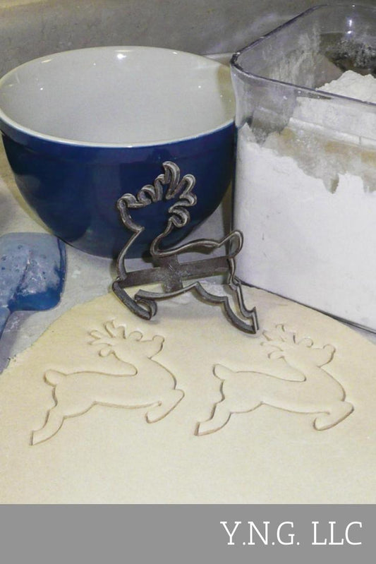 Rudolph Reindeer Flying Santa Sleigh Christmas Cookie Cutter Made in USA PR125