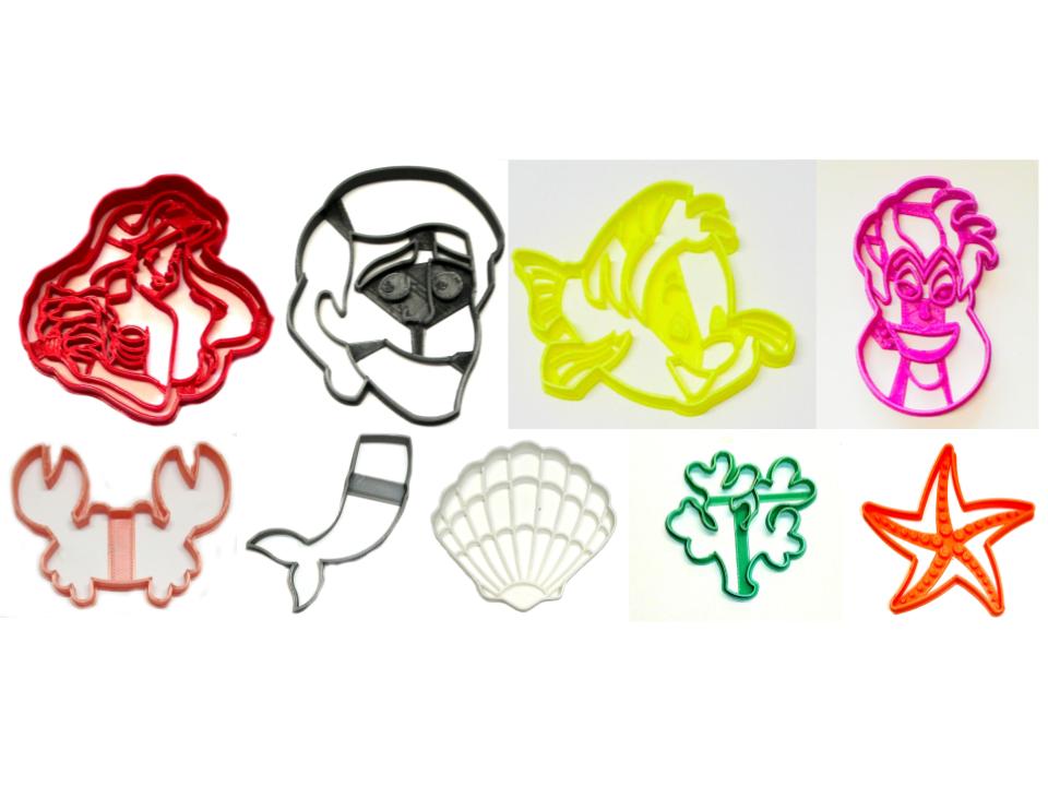 Little Mermaid Kids Cartoon Movie Set of 9 Cookie Cutter USA PR1442