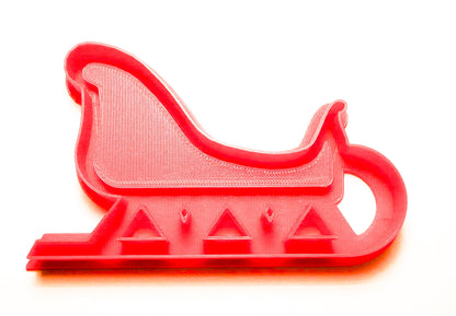 6x Santa Sleigh Christmas Fondant Cutter Cupcake Topper Size 1.75" USA FD180