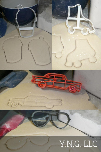 1950s Fifties Roller Skate Carhop Drive In Set Of 4 Cookie Cutters USA PR1336