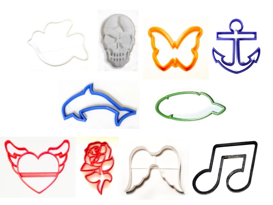 Tattoo Designs Ink Art Artist Set of 10 Cookie Cutters USA PR1467