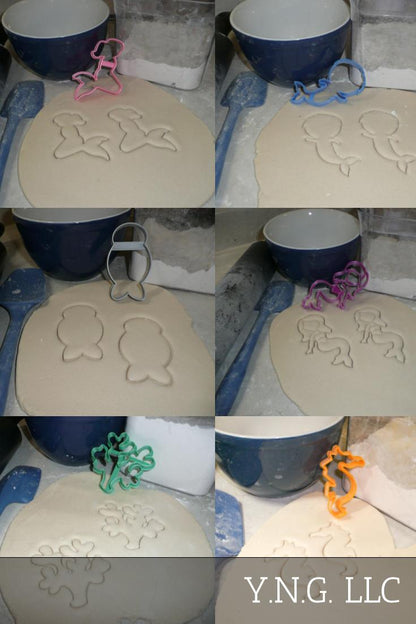 Mermaids And Merman Ocean Aquatic Creatures Set Of 6 Cookie Cutters USA PR1368