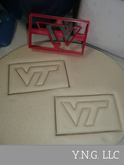 Virginia Tech University VT Letters Impression Sports Cookie Cutter USA PR3281