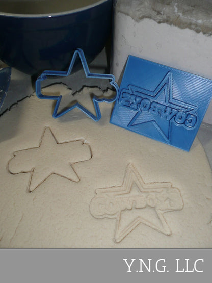 Dallas Cowboys Cookie Stamp and Outline Cutter Set of 2 Made in USA PR3192