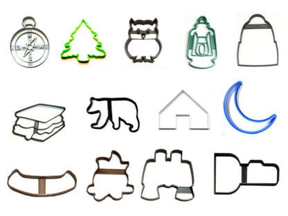 Camping Camp Outdoors Woods Campfire Tent Set Of 13 Cookie Cutters USA PR1418