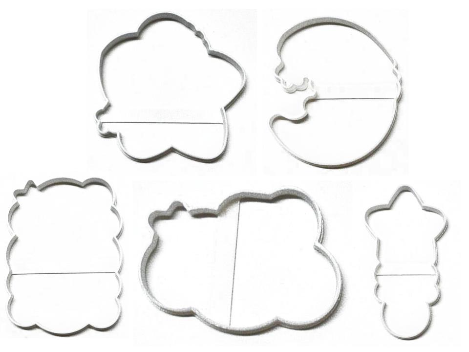 Twinkle Twinkle Little Star Shape Baby Shower Set Of 5 Cookie Cutters USA PR1422