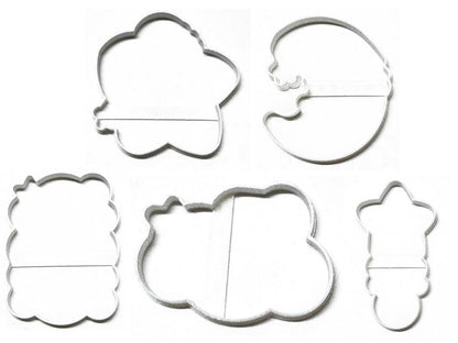 Twinkle Twinkle Little Star Shape Baby Shower Set Of 5 Cookie Cutters USA PR1422