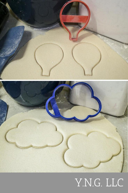 Hot Air Balloon Ride Festival Cloud Set Of 2 Cookie Cutters USA PR1075