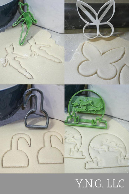 Peter Pan Flying Tinker Bell Fairy Wings Hook Set Of 4 Cookie Cutters USA PR1084