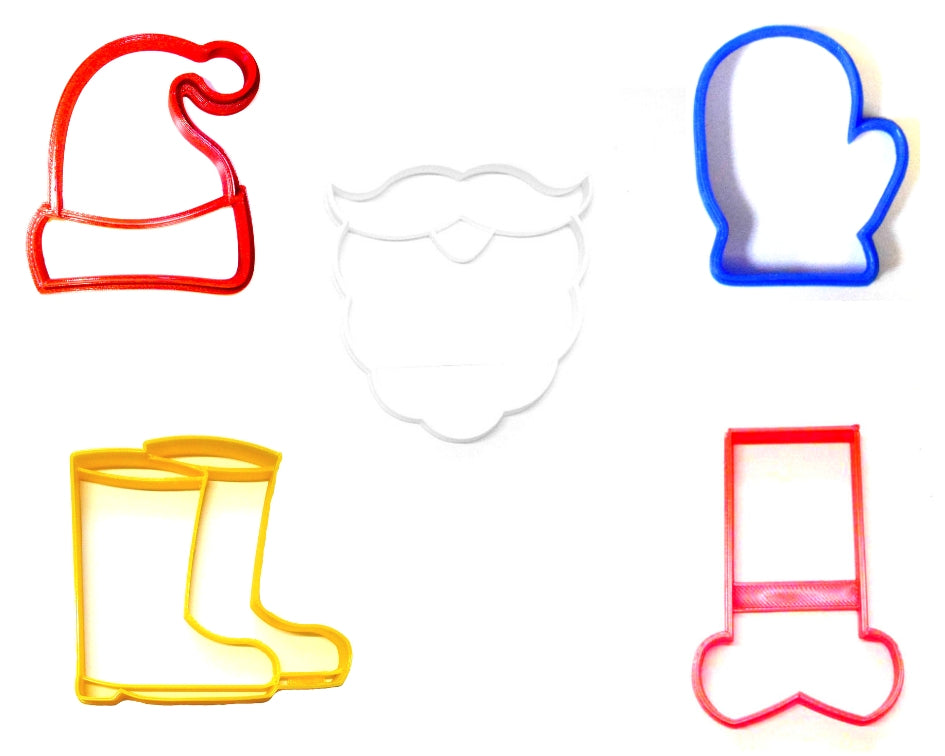 Santa Costume Outfit North Pole Christmas Set Of 5 Cookie Cutters USA PR1375