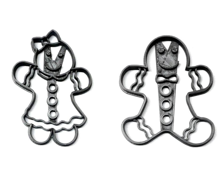 Gingerbread Couple Boy And Girl Christmas Set Of 2 Cookie Cutters USA PR1393