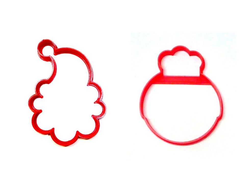 Santa And Mrs Claus Faces Outlines Christmas Set Of 2 Cookie Cutters USA PR1395