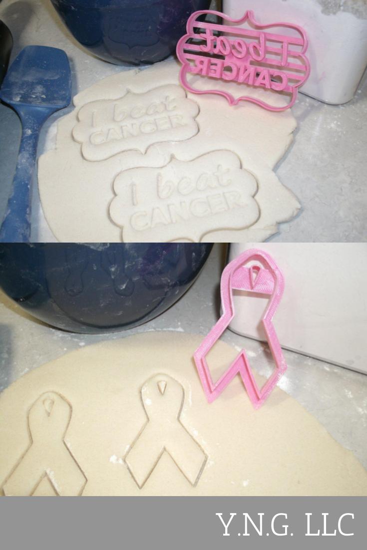 I Beat Cancer Celebration Party Ribbon Set Of 2 Cookie Cutters USA PR1006