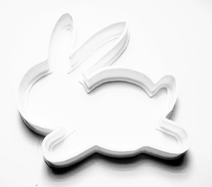 6x Jumping Rabbit Outline Fondant Cutter Cupcake Topper Size 1.75" USA FD221