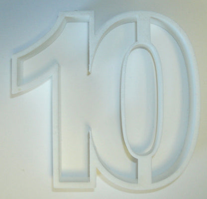 Number 10 Ten Birthday Anniversary Event Cookie Cutter Made in USA PR108-10