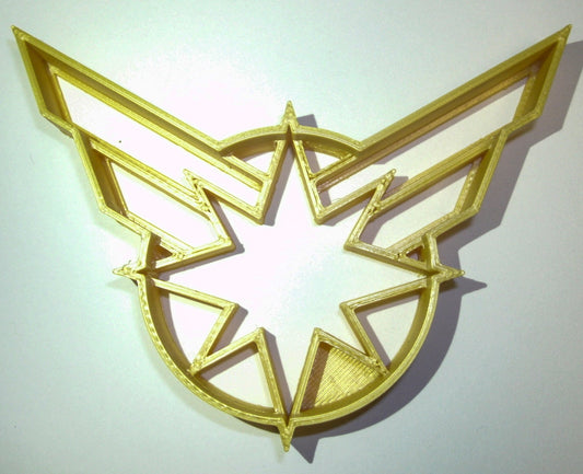 6x Captain Marvel Fondant Cutter Cupcake Topper 1.75 IN USA FD846