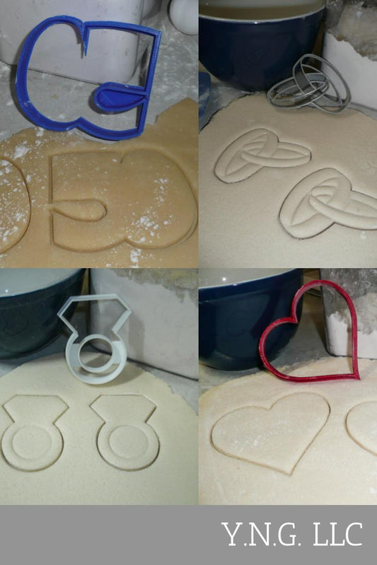 50th 50 Year Wedding Anniversary Vow Renewal Set Of 4 Cookie Cutters USA PR1352