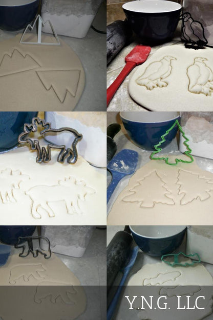 Mountain Wildlife Outdoor Animals Habitat Set Of 6 Cookie Cutters USA PR1402