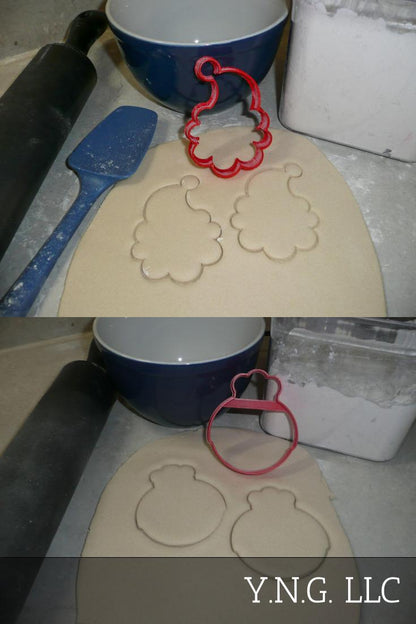Santa And Mrs Claus Faces Outlines Christmas Set Of 2 Cookie Cutters USA PR1395
