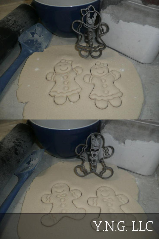Gingerbread Couple Boy And Girl Christmas Set Of 2 Cookie Cutters USA PR1393