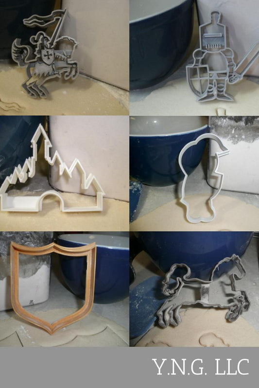 Knights Joust Medieval Tournament Set Of 6 Cookie Cutters USA PR1426