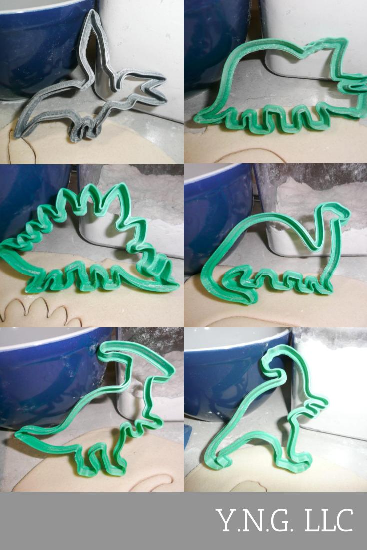 Dino Outlines Cartoon Style Dinosaurs Set Of 6 Cookie Cutters USA PR1427