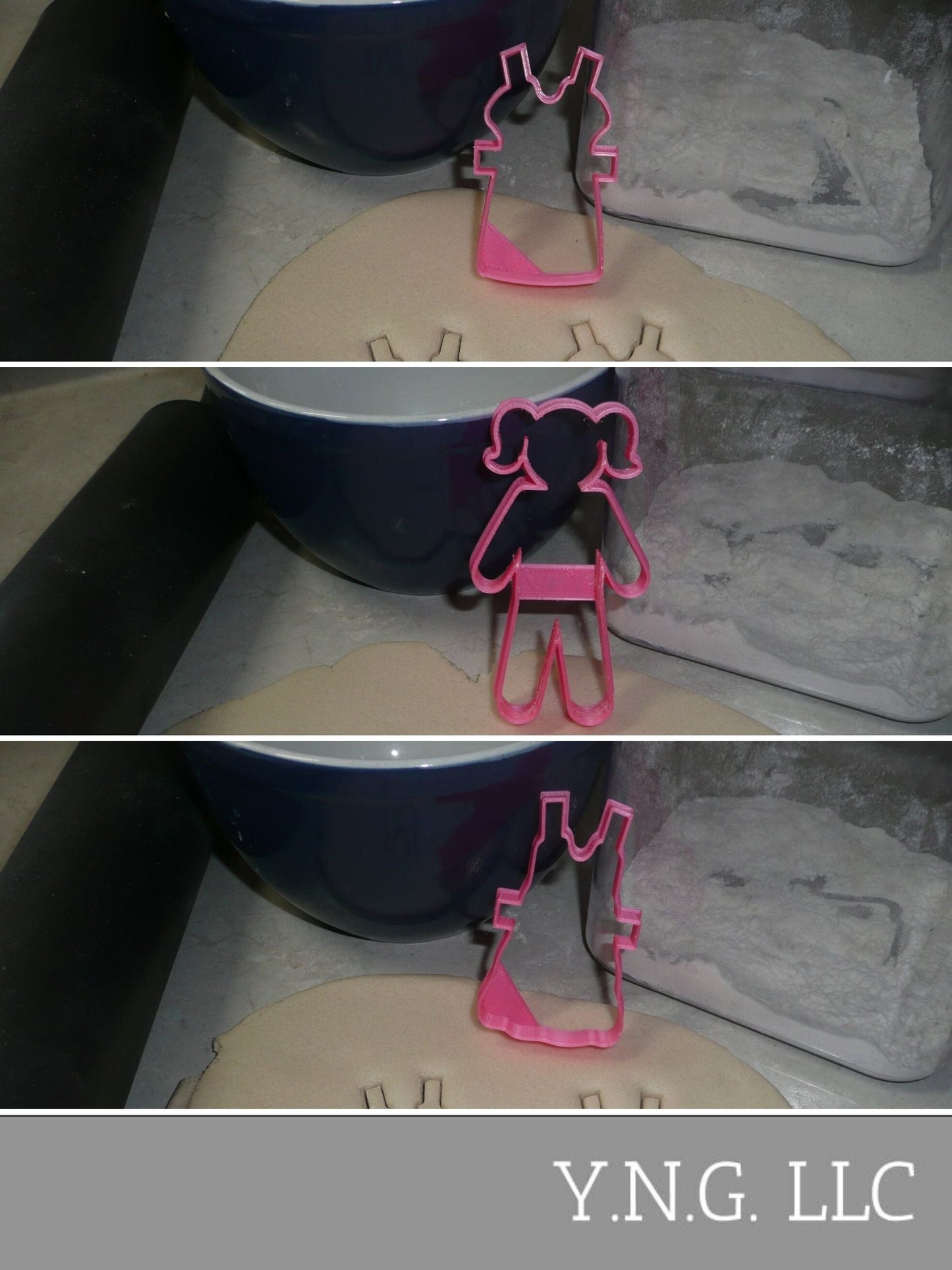 Paper Doll With Tab Girl Dress Set of 3 Cookie Cutters USA PR1505