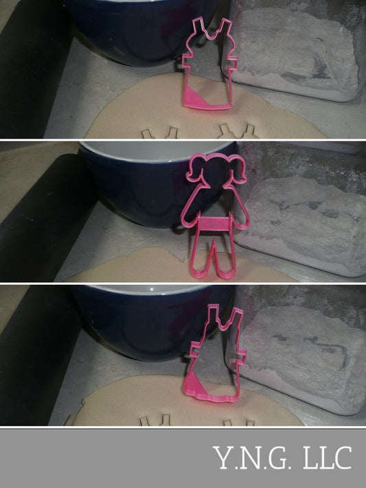 Paper Doll With Tab Girl Dress Set of 3 Cookie Cutters USA PR1505