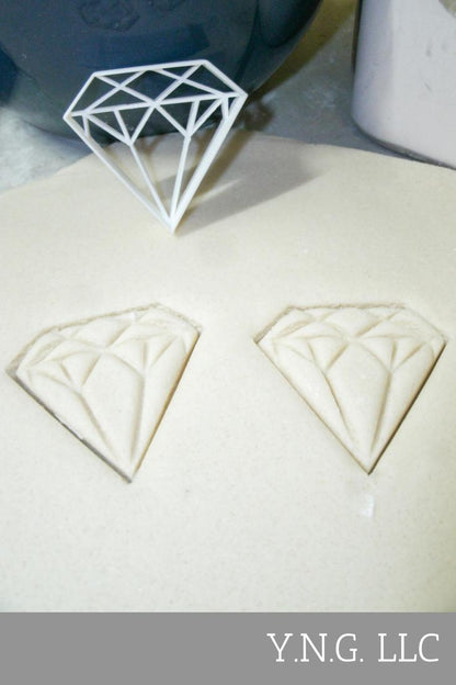 Diamond Rock Stone Engagement Wedding Bridal Shower Cookie Cutter USA PR406