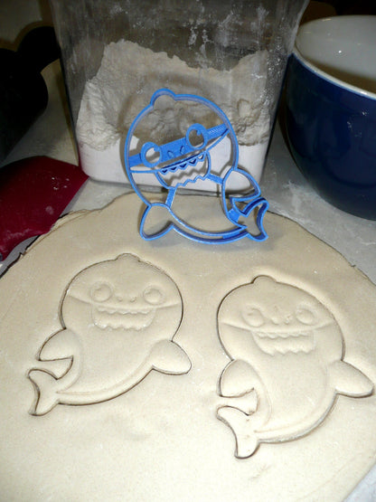 Baby Shark Family Song Viral Kids Dance Video Set Of 5 Cookie Cutters USA PR1158