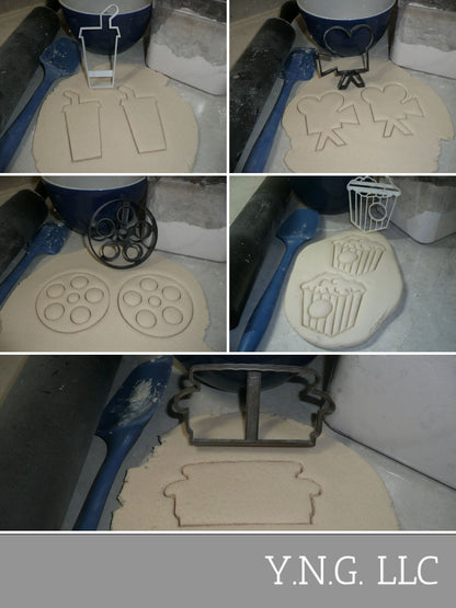 Movie Night Popcorn Soda Couch Family Time Set Of 5 Cookie Cutters USA PR1533