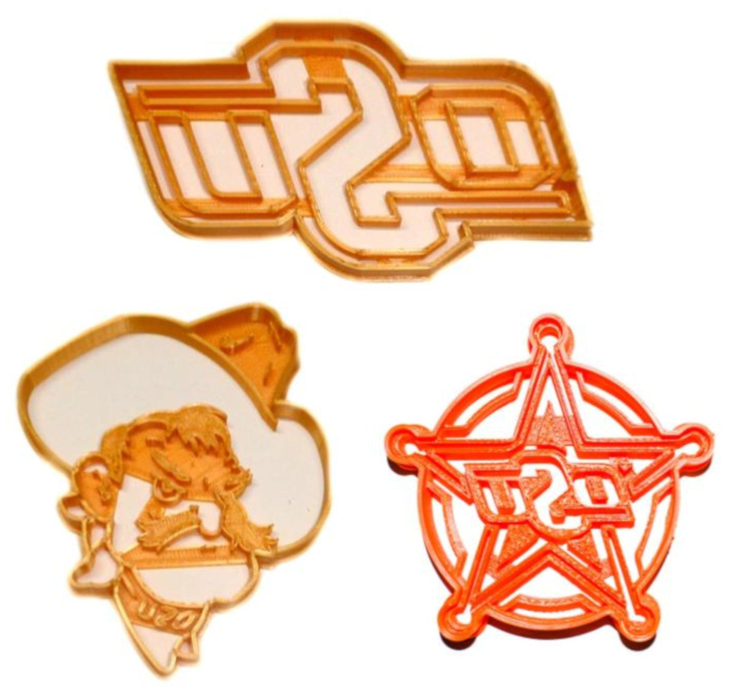 Oklahoma State University OSU Pistol Pete Set Of 3 Cookie Cutters USA PR1254