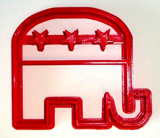 6x Republican Elephant Fondant Cutter Cupcake Topper 1.75" USA FD2137