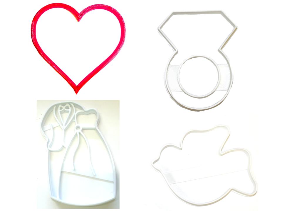 Wedding Doves Ceremony Unity Union Symbol Set Of 4 Cookie Cutters USA PR1324