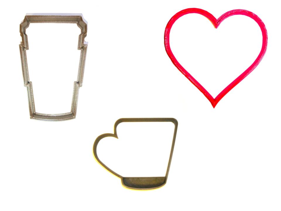 I Love You A Latte Valentine Bridal Wedding Set of 3 Cookie Cutters USA PR1215