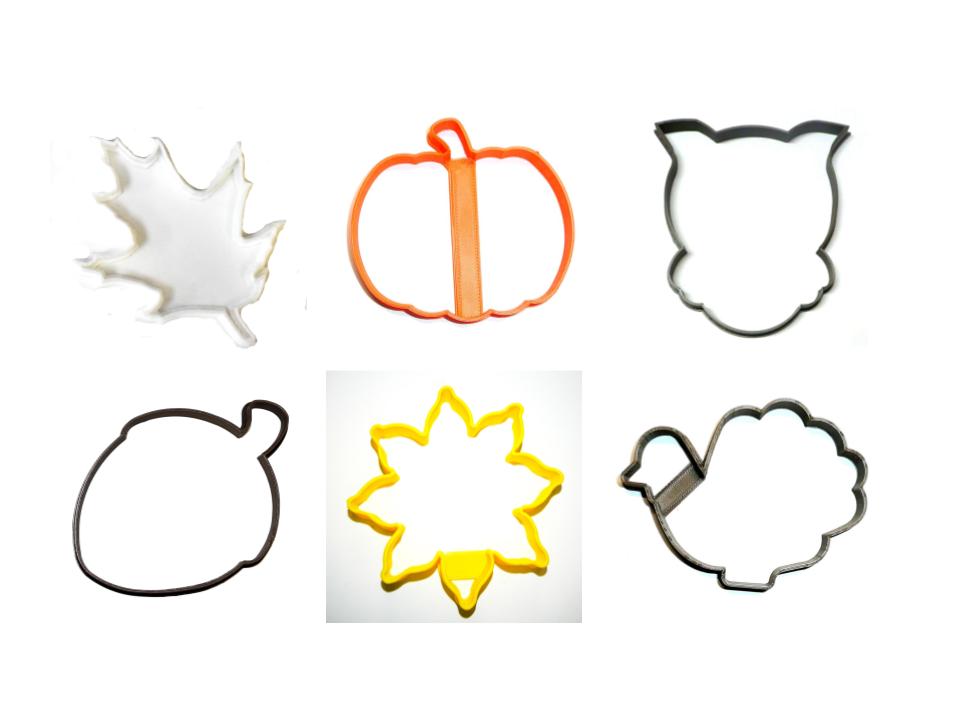 Fall Nature Acorn Pumpkin Turkey Sunflower Set Of 6 Cookie Cutters USA PR1531