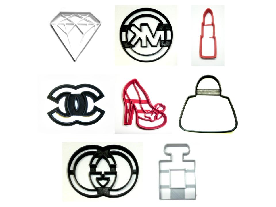 High Fashion Luxury Designer Couture Brands Set Of 8 Cookie Cutters USA PR1331