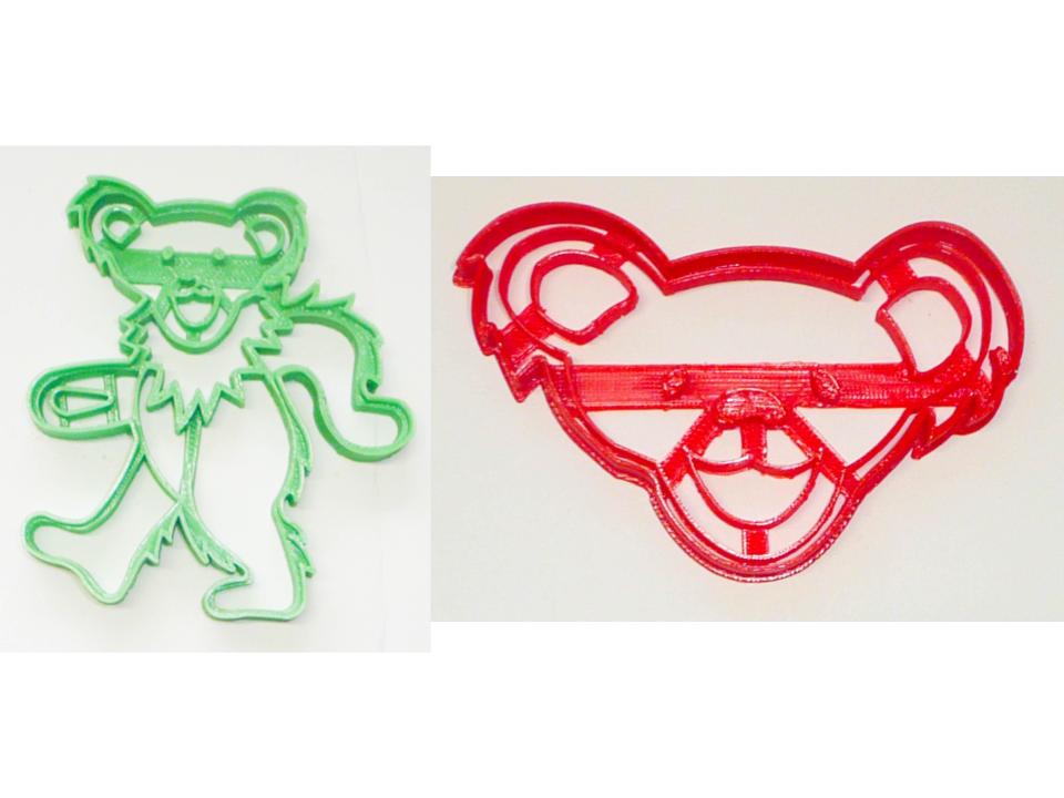 Jerry Garcia Bears 1960s Rock Music Set of 2 Cookie Cutters USA PR1439