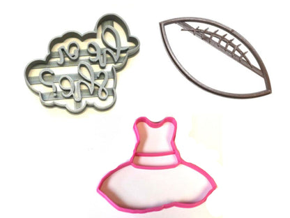 Touchdowns Or Tutus Gender Reveal Baby Shower Set Of 3 Cookie Cutters USA PR1209