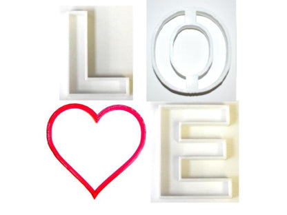 Love Letters L O Heart E Valentines Set Of 4 Cookie Cutters USA PR1192