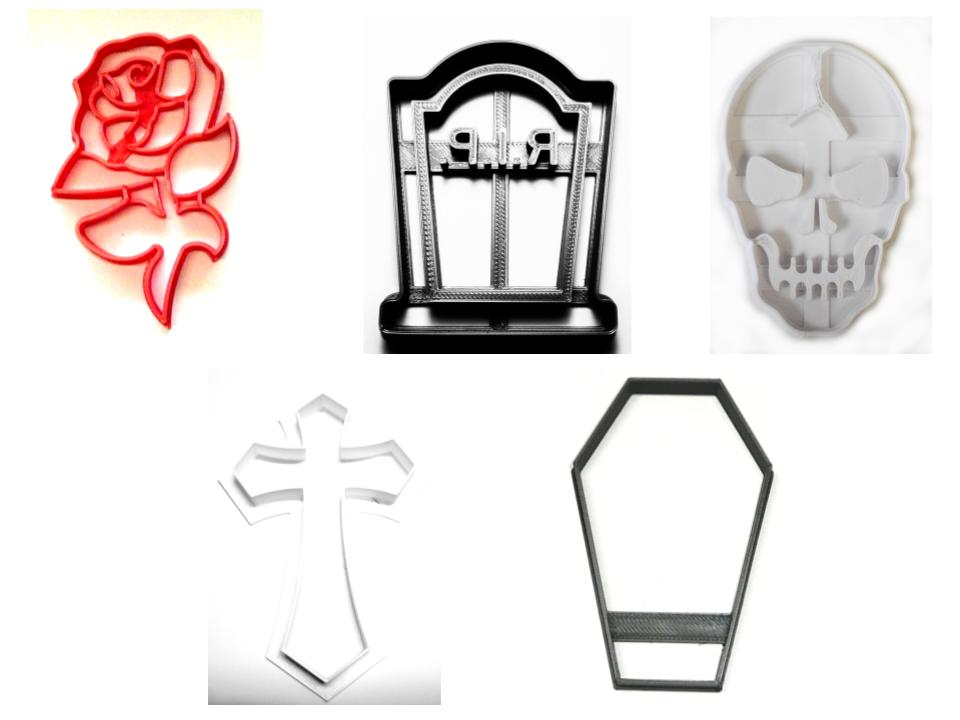 Goth Gothic Culture Subculture Darkness Set Of 5 Cookie Cutters USA PR1327