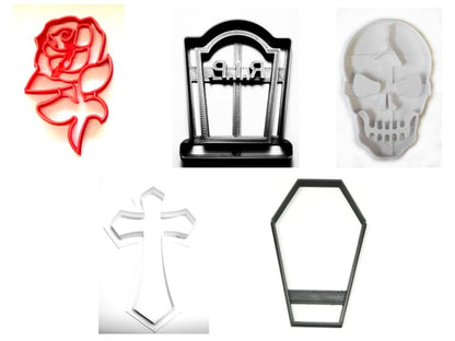 Goth Gothic Culture Subculture Darkness Set Of 5 Cookie Cutters USA PR1327