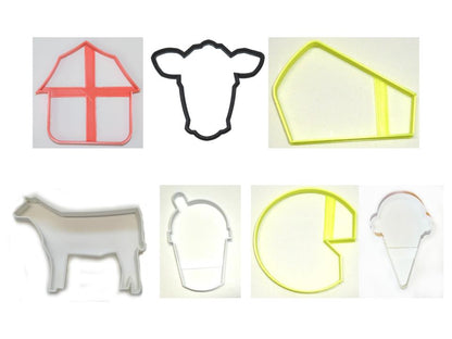 Dairy Farm 4H Club Cows Farmers Set of 7 Cookie Cutters USA PR1475