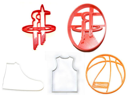 Houston Rockets Basketball Team Athletics Set Of 5 Cookie Cutters USA PR1318