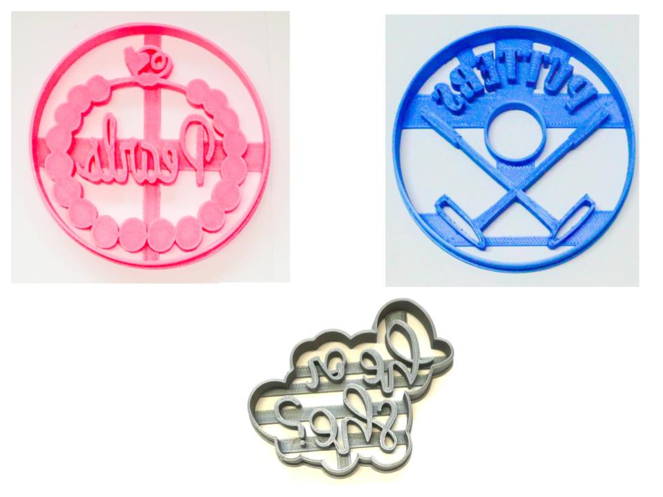 Putters or Pearls Gender Reveal Baby Shower Set of 3 Cookie Cutters USA PR1436