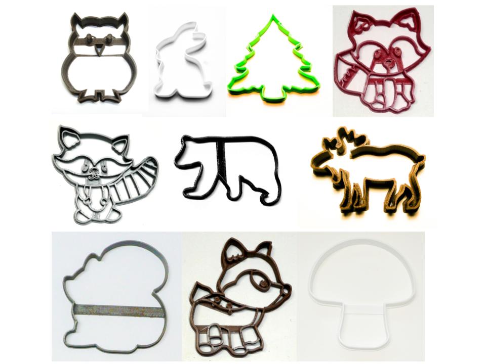 Woodland Creatures Forest Animals Baby Shower Set of 10 Cookie Cutters USA PR1429